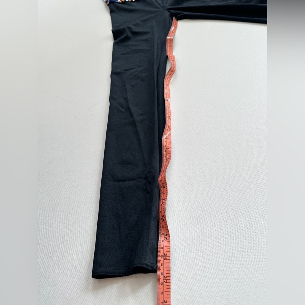 Weissman One Piece Skating & Dance-Black/Blue/Gold Sequins -Sleeveless- Size 7/8 - Picture 8 of 8